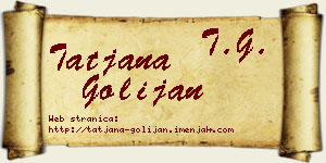Tatjana Golijan vizit kartica